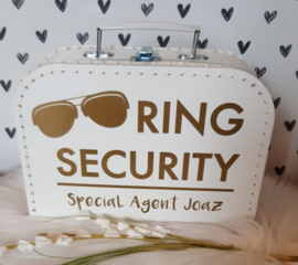 Ring Security koffertje met naam - Koffertje Ring Beveiliger bruiloft (met naam)