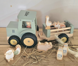 Little Dutch  Little Farm tractor met trailer gepersonaliseerd