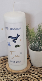 Doop- of geboortekaars met naam Oceaan
