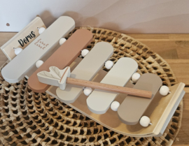 ''Label Label'' houten xylofoon nougat (met naam)