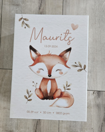 Bewaardoos met naam Schattig Vosje