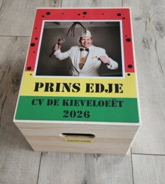 Bewaar-, herinneringsdoos Carnaval  HOUT NATUREL GROOT