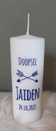 Doop- of geboortekaars met naam 'pijlen'- doopsel