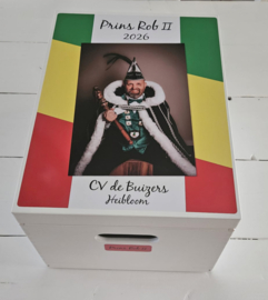 Bewaar-, herinneringsdoos Carnaval HOUT WIT GROOT