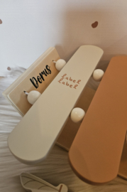 ''Label Label'' houten xylofoon nougat (met naam)