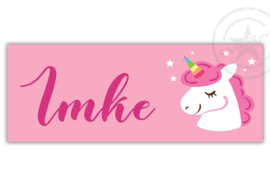 Kunststof naambordje  geboorte unicorn meisje