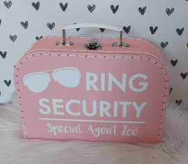 Ring Security koffertje met naam - Koffertje Ring Beveiliger bruiloft (met naam)