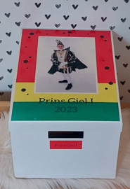 Bewaar-, herinneringsdoos Carnaval WIT GROOT