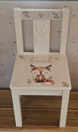 Stoeltje met naam en schattig vosje
