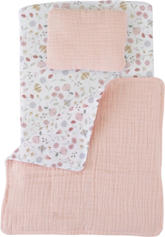 Little Dutch houten poppenwagen roze met naam