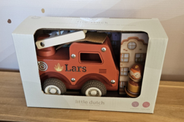Little Dutch houten brandweerwagen met poppetje  (met naam)