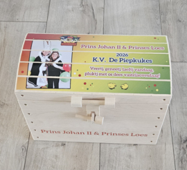 Grote houten opbergkist Carnaval met foto