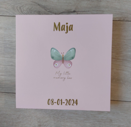 ''Little Dutch'' memorybox Flowers & Butterflies (met naam)