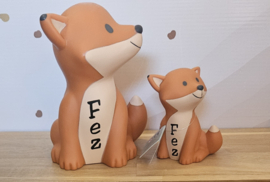 ''Atelier Pierre'' spaarpot Cesar Fox orange  Mini (met naam)