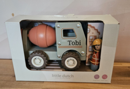 Little Dutch houten cementwagen - betonwagen met poppetje  (met naam)