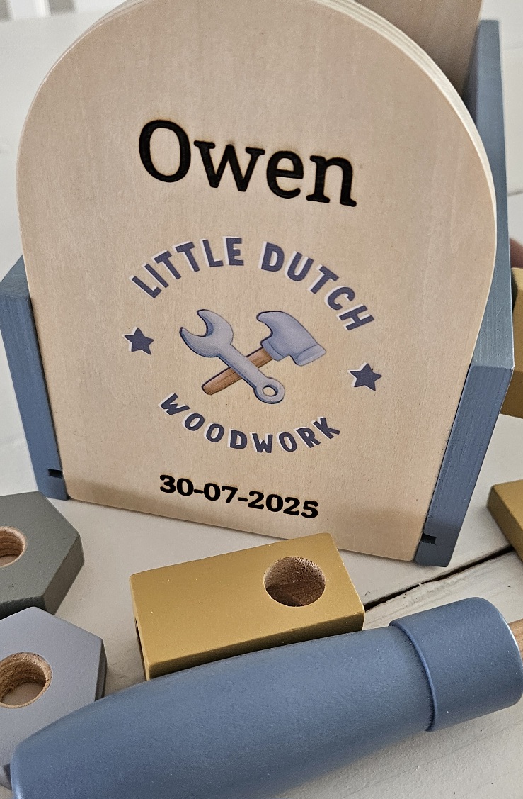 Little Dutch houten gereedschapskist met naam