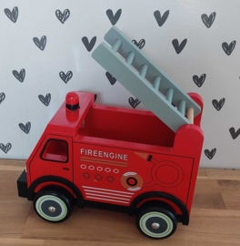 Houten brandweerauto (met naam)