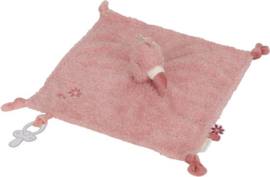 Little Dutch Safari knuffeldoekje Flamingo (met naam)