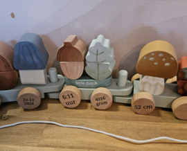 Little Dutch Forest Friends  blokkentrein EEKHOORN met geboortegegevens