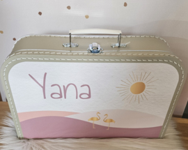 Koffertje met naam Flamingo