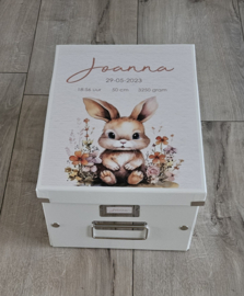 Bewaardoos met naam  schattig konijntje