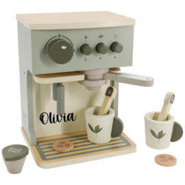 Gepersonaliseerde Label Label houten espresso olijfgroen
