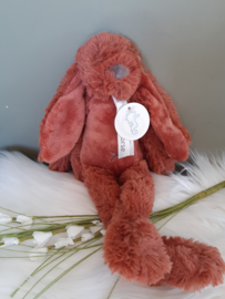 Koffertje met dots en naam en Happy Horse knuffelkonijn  meisje