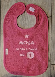 Slab met naam ''is opa & oma's nr. 1'' - Diverse kleuren