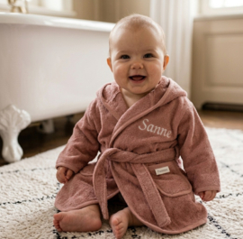 Badjas met naam sandstone pink 0-12 maanden