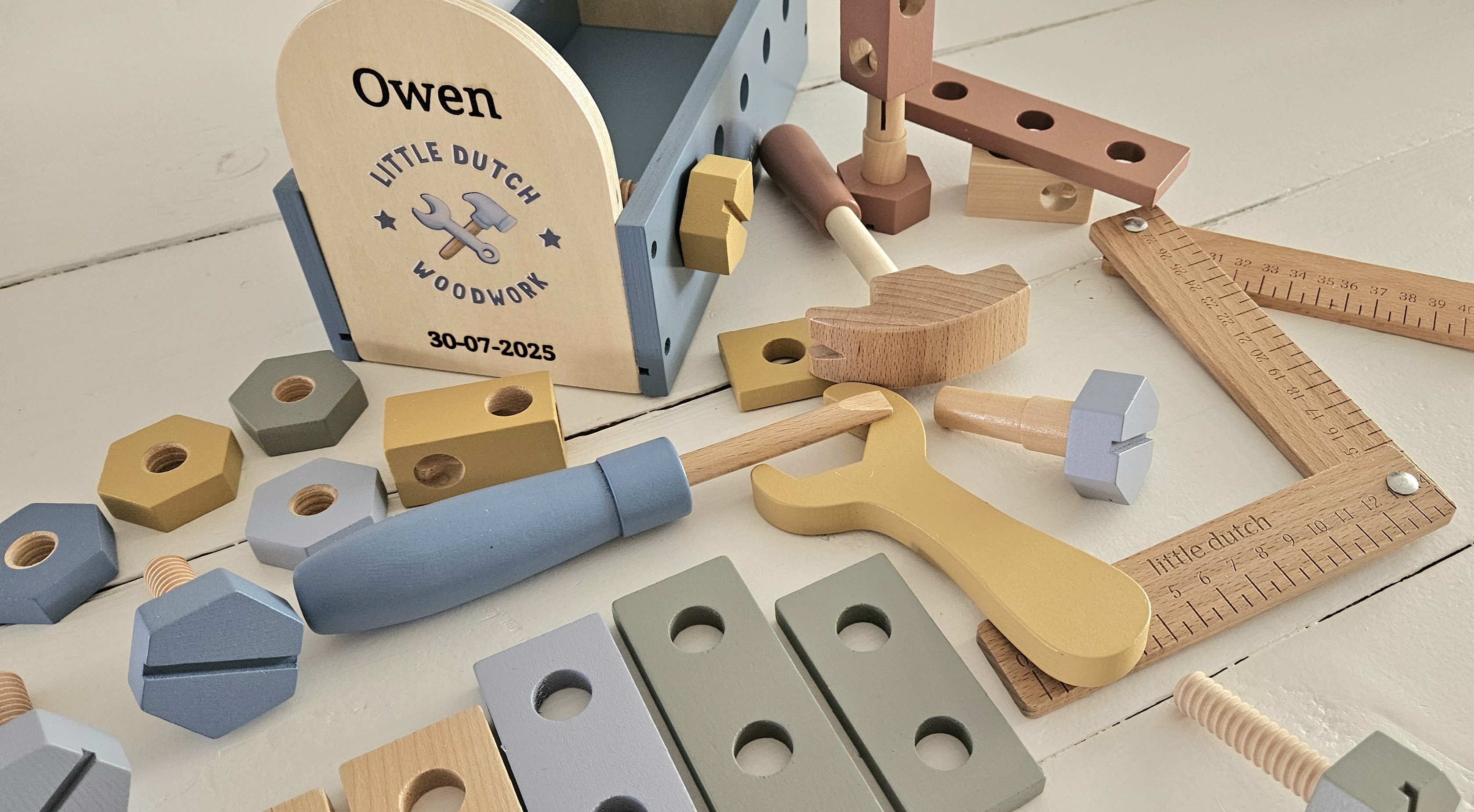 Little Dutch houten gereedschapskist met naam