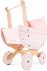 New Classic Toys poppenwagen met naam- roze