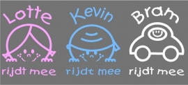 sticker met naam  voor bolderkar