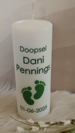 Doop- of geboortekaars met naam Voetjes jongen