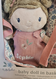 Little Dutch knuffelpop  Rosa in mandje (met naam)