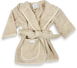 Badjas met naam 'beige' diverse maten