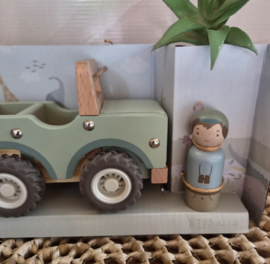 Little Dutch houten safari jeep met POPPETJE(met naam)