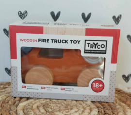 ''Tryco'' houten auto brandweerauto (met naam)