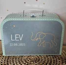 Koffertje met naam Olifant Silhouette