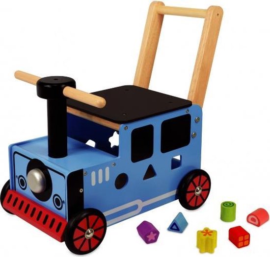 Loop- duwwagen trein met naam I'm Toy (3 in 1)