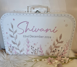 Koffertje met naam Leaves Pink