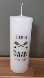 Doop- of geboortekaars met naam 'pijlen'- doopsel