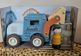 Little Dutch houten bulldozer met poppetje  (met naam)