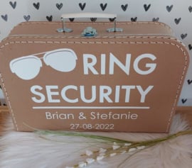 Ring Security koffertje div kleuren - Met namen bruidspaar