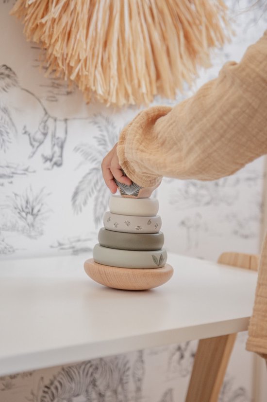 ''Label Label'' stapelringen Olijf (met naam)