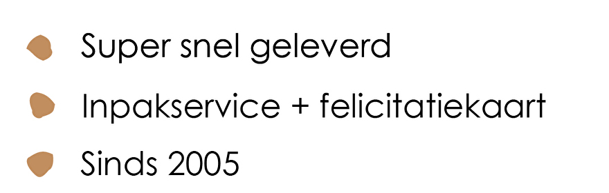 snelle levering, inpakservice en felicitatiekaart