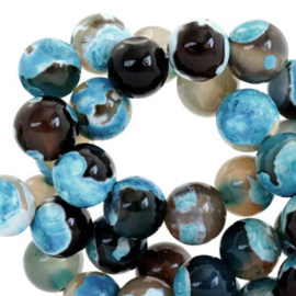 Natuursteen kralen agaat 8mm Dark ocean blue