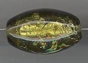 Folie kraal ovaal 18 mm olijfgroen