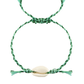 Trendy armband kauri Green-white