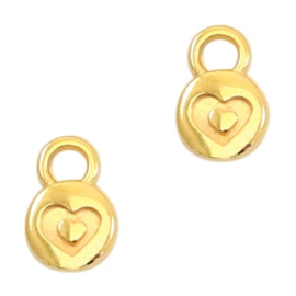 Bedels DQ metaal 6mm heart Goud (nikkelvrij)