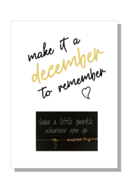kaart  + envelop + postzegel 'make it a december to remember'